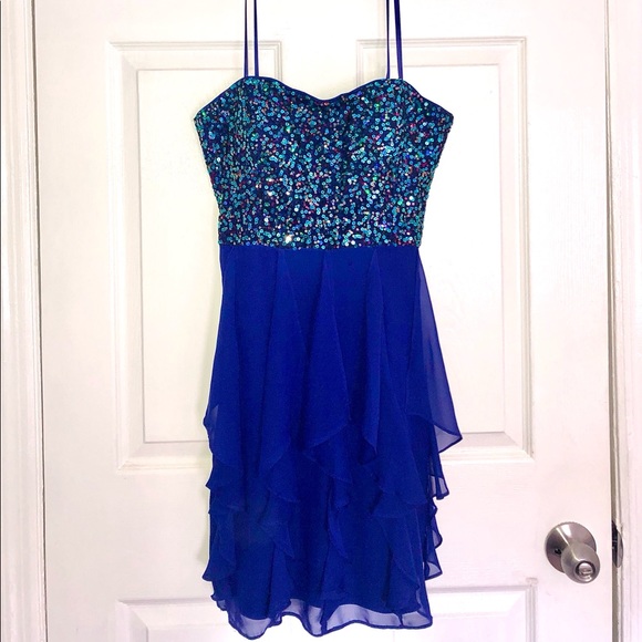 Blue Sequin Formal Dress by HaileyLogan in size 11 - Picture 3 of 8